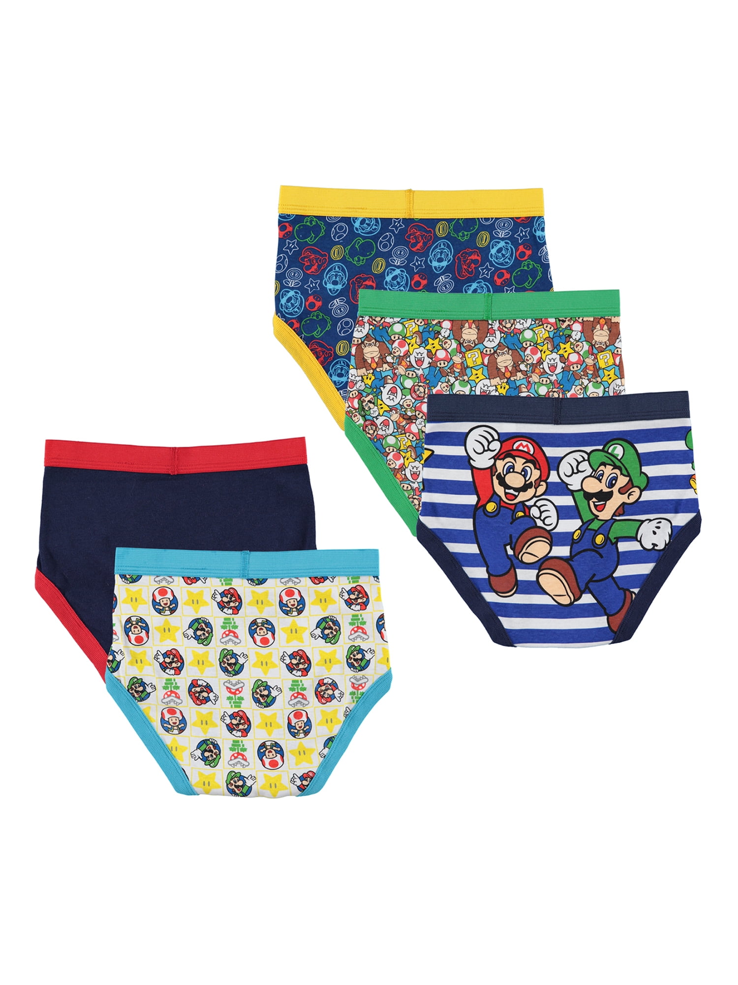 Mario Bros. Boys 4-6 Underwear, 5 Pack Briefs 