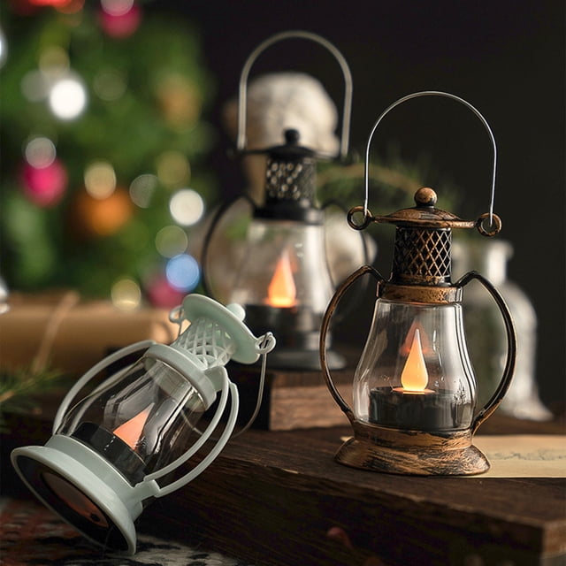 Fiudx Luces de Mano para Navidad y Halloween, Velas Led, Lámpara de Aceite Portátil, Iluminación Blanca Cálida y Acogedora, Elegante Diseño de Arco, Decoración para El Hogar y Festivales, 13,5 X 8 X
