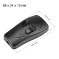 thumbnail image 3 of Interruptor de cordón en línea Uxcell AC 250V 1A Dúplex On-Off para lámpara de mesa de dormitorio luz de escritorio negro, 3 of 5