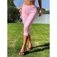 thumbnail image 6 of Women's Red Plaid Knit Elastic Leggings, 6 of 10