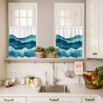 thumbnail image 3 of Teal Blue Curtain Valances Set Water Ripple Abstract Gradient Coean Waves Kitchen Curtains 24&nbsp;inch Length Rod Pocket Valance and Tiers 3 Piece Set Small Bedroom Bathroom Laundry Decor, 3 of 9