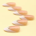 thumbnail image 6 of KUFptva Elegant Acrylic False Nails Almond Shape with Floral Pattern and Gold Detail Stick On Nails for Manicure 24 Pieces, 6 of 7