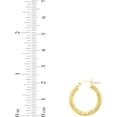 thumbnail image 2 of Floreo 10k Yellow Gold 25mm x 3mm Diamond Cut Round Tube Hoop Earrings, 2 of 3