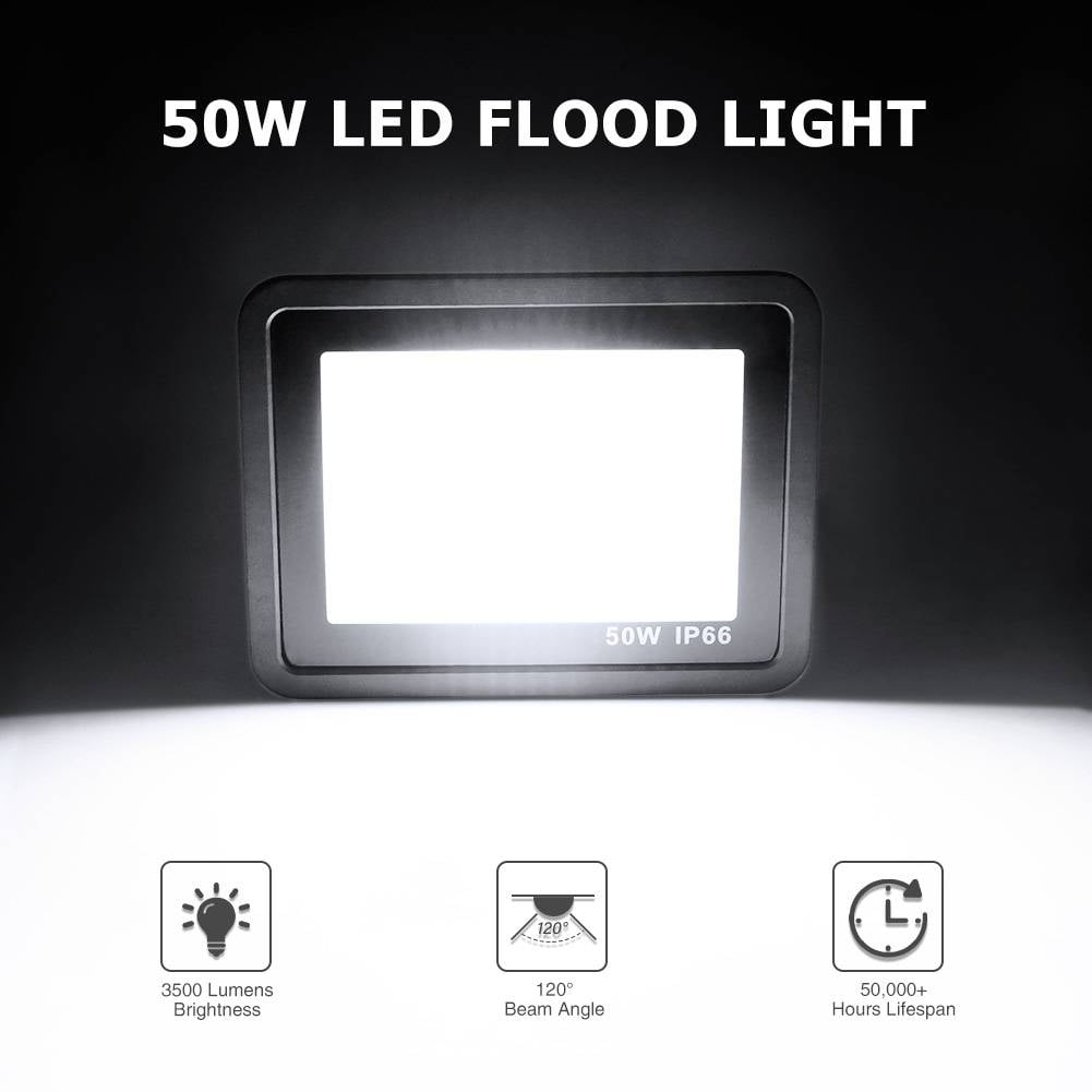 Details about   10-200W LED Flood Light Waterproof Garage light Courtyard Light Square Light BA 