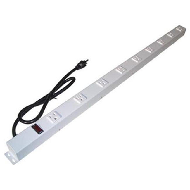 36 in. 9 Outlet Metal Power Strip