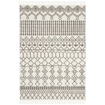 SAFAVIEH Kasbah Kiaran Geometric Aztec Area Rug, Ivory/Grey, 5' x 8'