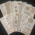 thumbnail image 2 of JM 12#B Hojas Negro Tatuajes Temporales Pegatinas Adultos Mujeres Niñas Pluma Mandala Flor Arte Cuerpo Brazo Tatuajes Grandes Hoja Encaje Boda Tatuajes Temporales JM, 2 of 3