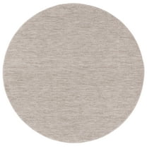 SAFAVIEH Lasa Magdalena Solid Polyester Area Rug, Beige, 6'7" x 6'7" Round