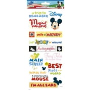 Mickey Themepark Phrases Paper Craft 5.5" x 12 Sticker - Clear