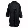 thumbnail image 5 of Maqroz Mens Long Trench Coat Double Breasted Notch Lapel Fall Winter Windbreaker Casual Business Formal Overcoat Classic Outerwear with Waist Belt, (Black,XXL), 5 of 5