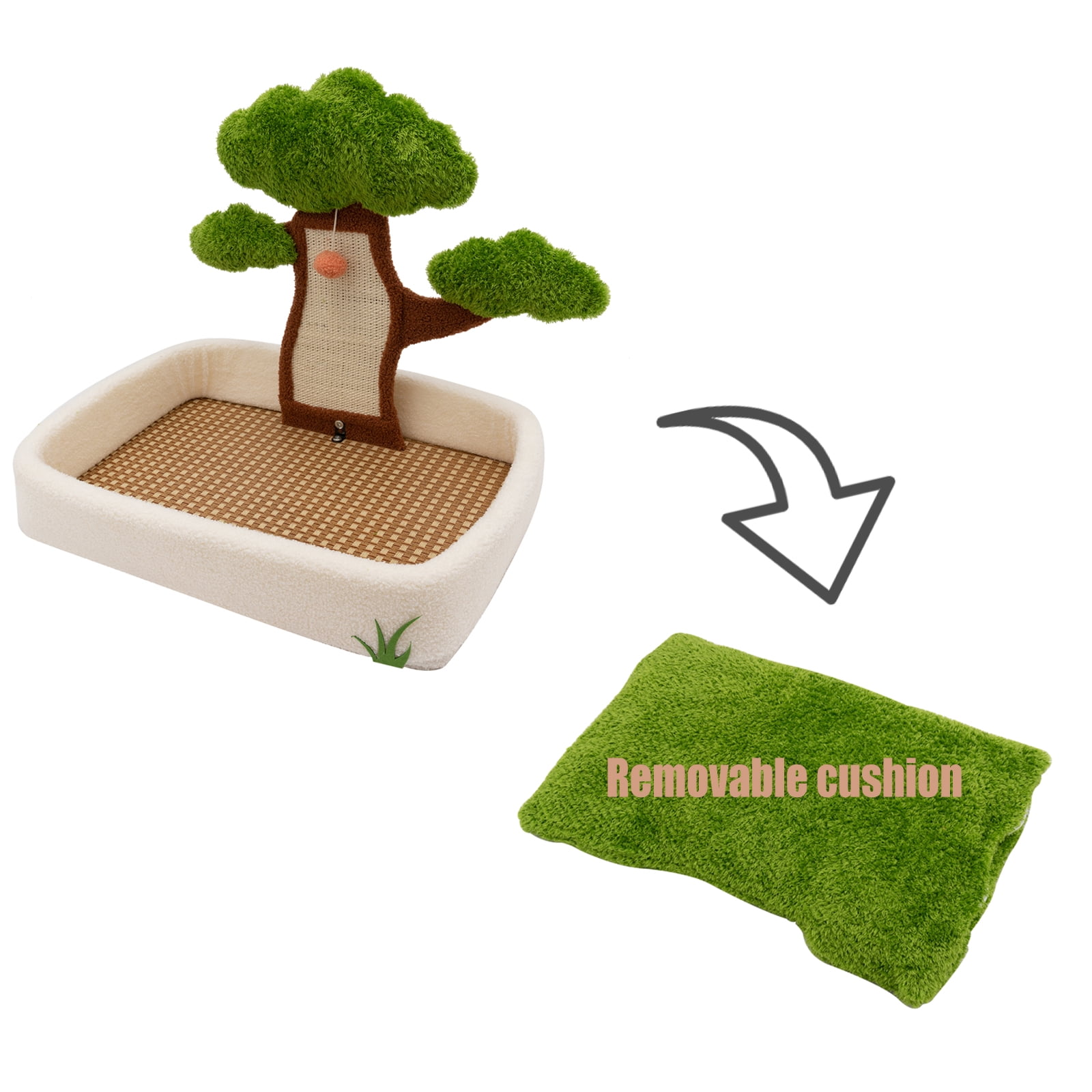 Cat Scratching Post - 23.6'' Cat Bonsai Tree with hanging ball, Combination Of Cat Scratching Post and Cat Bed, Cat Furniture, Cat Bed