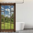 thumbnail image 4 of Scenery Shower Curtain Tree Forest Wild Scene Summer Nature Scenery Through Vintage Wooden Window View Shower Curtain Bathroom Home Decor with 12 Hooks 72x72 inches (A), 4 of 5