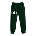thumbnail image 2 of Pantalones deportivos Gibobby con forro polar para mujer pantalones anchos y rectos color Verde XL, 2 of 3