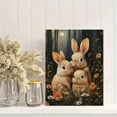 thumbnail image 2 of Qisvanset Framed Canvas Wall Art 12x16 Inch Night Woodland Bunny Kids Nursery Printed Art, 2 of 5