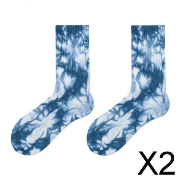 2x Medias Personalizadas Teñidas con Lazo Calcetines de Longitud Media Estampados a La Moda Calcetines Cortos Novedosos para Adultos Tamaño: 36 2 piezas