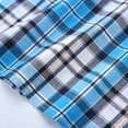 thumbnail image 4 of Bienzoe Boy's Cotton Plaid Roll Up Button Down Sports Shirts Navy/Blue 13/14, 4 of 9