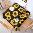 thumbnail image 2 of Black Yellow Sunflower Pattern Square Tablecloth,Waterproof Square Table Cover,Wipeable Spillproof Washable Table Cover for Home Kitchen Party Decor 52"x52"(132x132cm), 2 of 6
