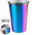 thumbnail image 2 of Assorted Colors Stackable Tumblers, Reusable Durable Unbreakable Stainless Steel Drinking Glasses for Outdoor Activities, Entertaining Choice for Parties, Picnics, Sleepovers (5 Pieces), 2 of 8