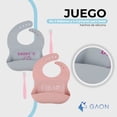 thumbnail image 2 of Baberos de silicona Gaon Impermeables con Bolsillo Set de 2 Piezas rosa, 2 of 11