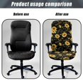 thumbnail image 4 of FKELYI Sunflower Musical Note Print Office Chair Cover Stretch Fabric Computer Chair Cover Removable Anti-Dust Gaming Chair Slipcover Protector for Boss Chair Decoration, Small, 4 of 6