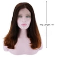 thumbnail image 2 of Unique Bargains Lace Front Wigs for Women 16" Brown Gradient Medium Long Straight Bob with Wig Cap, 2 of 8