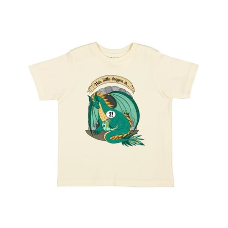 

Inktastic Second Birthday This Little Dragon Is 2 Gift Toddler Boy or Toddler Girl T-Shirt