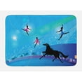 thumbnail image 1 of Circus Bath Mat, Graphic Silhouettes of Trapeze Artists or Ballerina on Tightrope and Horse Theme, Plush Bathroom Decor Mat with Non Slip Backing, 29.5" X 17.5", Multicolor, by Ambesonne, 1 of 2
