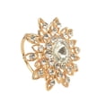 thumbnail image 1 of Anillo de bufanda moderno y elegante con diseño de diamantes de imitación de cristal, triple aro, ideal para Navidad y San Valentín (dorado)., 1 of 5