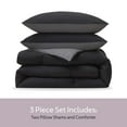 thumbnail image 4 of Virtu Comforter Sets, All Season Lightweight Reversible Queen Comforter Set, 3-Pc Bedding Sets, Black/Charcoal gray, 4 of 8