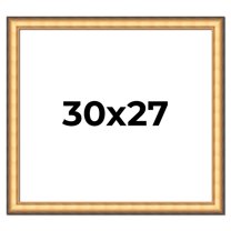 30x27 Frame Gold Plein Aire Solid Wood Picture Frame Width 2 Inches | Interior Frame Depth 0.5