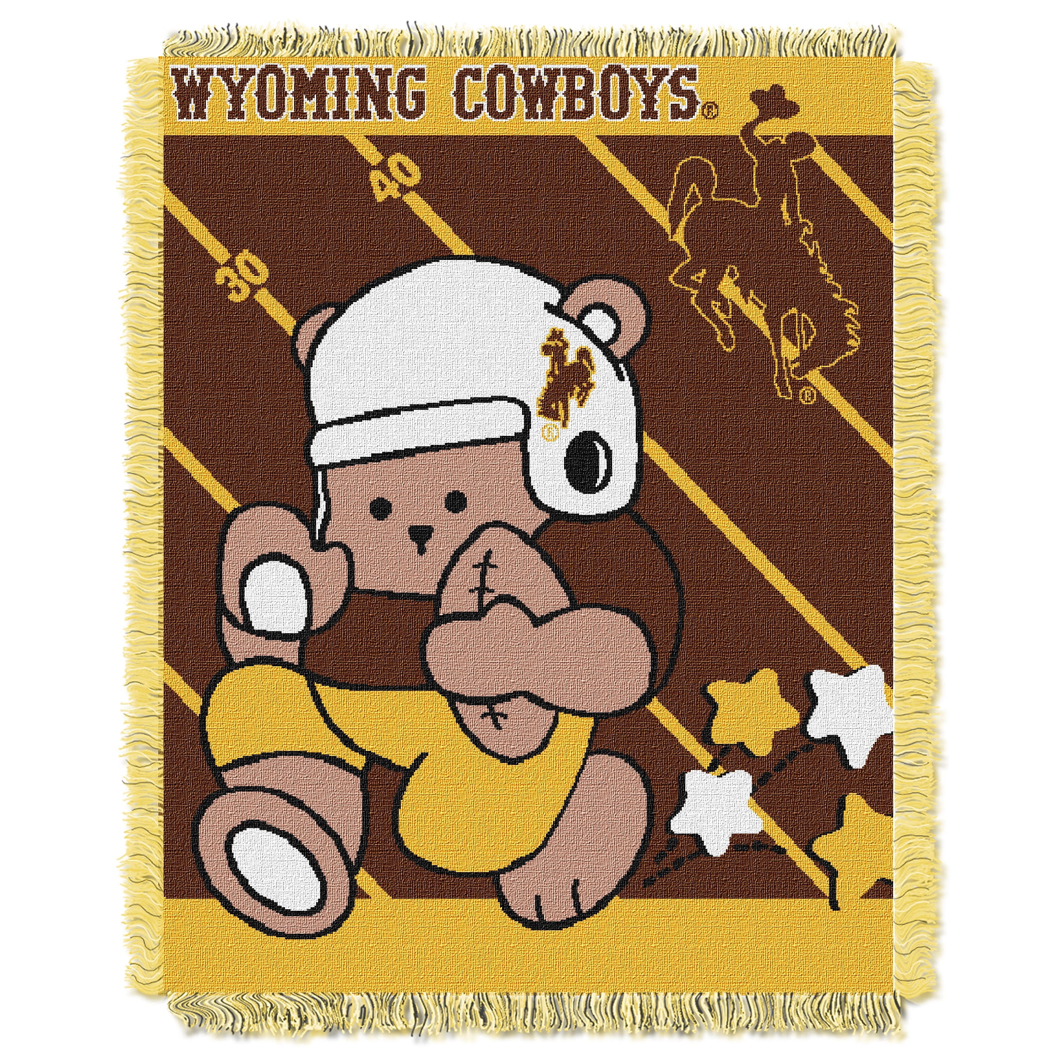Wyoming Cowboys The Northwest Company College Full Back 36" x 46" Woven