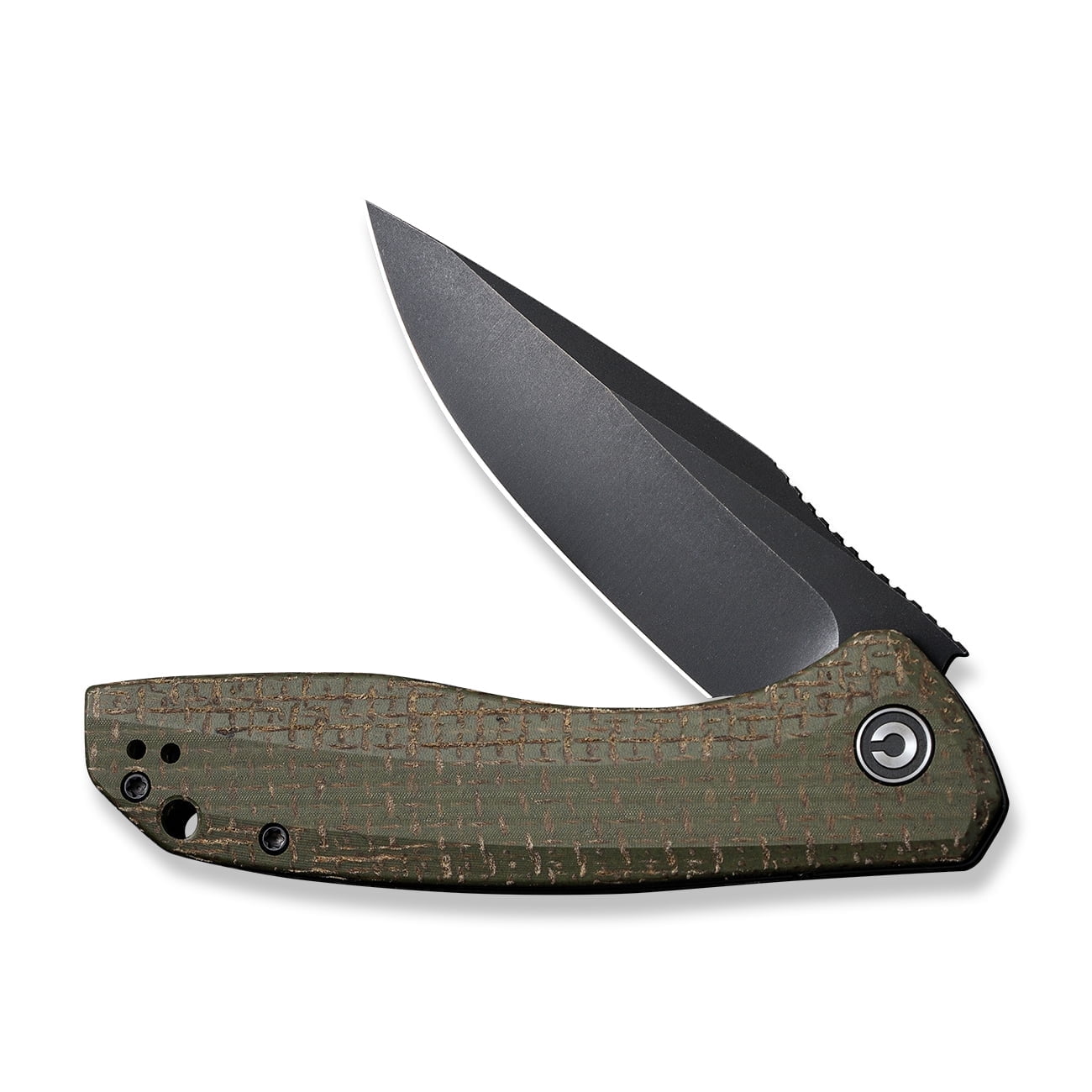 CIVIVI Baklash Pocket Knife 3.5" 9Cr18MoV Blade Coarse Green Micarta Handle C801K