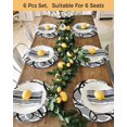 thumbnail image 4 of 13 Inch Round Placemats Set of 4, Grey Geometric Non Slip Heat Insulation PP Table Mats, Retro Black White Abstract Striped Lines Washable Place Mats for Kitchen Dining Party Table Decor, 4 of 7