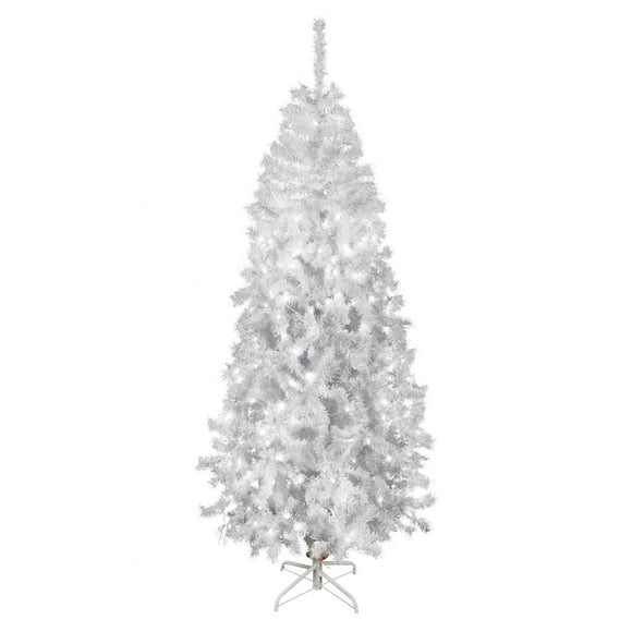 Árbol de Navidad Naviplastic Vermont color Blanco de 220 cm con 300 luces led blancas