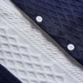 thumbnail image 6 of Mens Knit Shirts Short Sleeve Button Down Casual Shirt Vintage Old Money Textured Stripe Polo Shirts Vacation Beach Tops Size 2XL Navy, 6 of 6