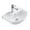 White, variant on Tahoe Small Wall Mounted Bathroom Sink 17.75" White Ceramic Arc Basin Gloss Porcelain Floating Vessel Sink Space Saving Vessel w/Overflow and Single Faucet Hole Renovators Supply
