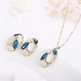 thumbnail image 3 of Xinyolin Fashion Women Jewelry Set Oval Opal Drop Pendant, Sweater Chain Necklace Earrings, 3 of 7
