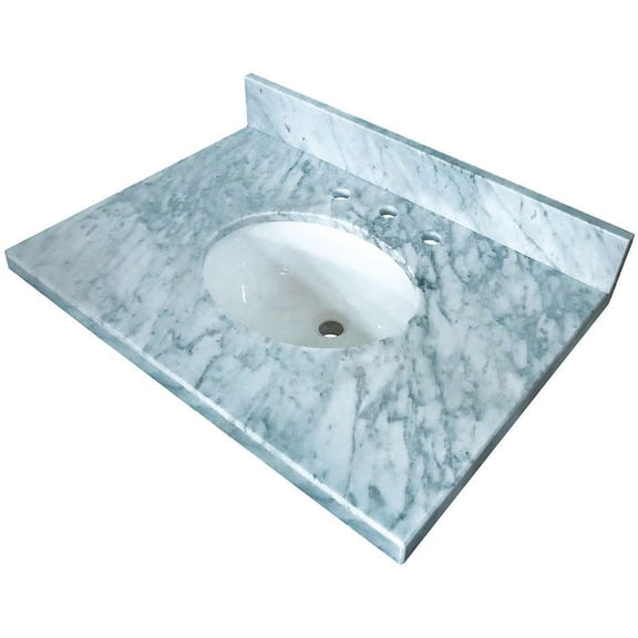 Kingston Brass KVPB3622M38 17 x14 in. Fauceture Polished Carrara Marble Vanity with Tops with Undermount Sink