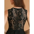thumbnail image 6 of MODA NOVA Juniors Lace-Paneled Semi Sheer Crew Neck Sleeveless Peplum Blouse, 6 of 6