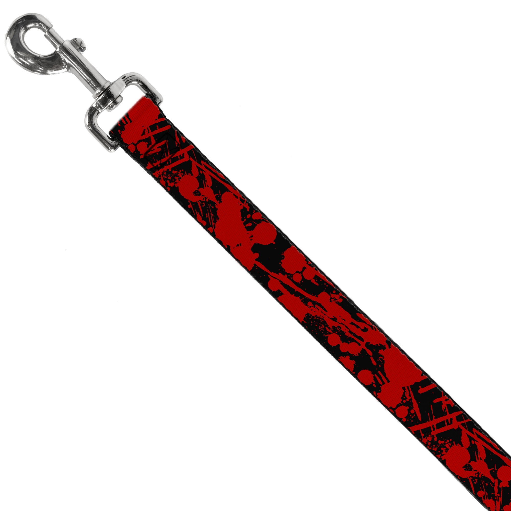 Buckle-Down Pet Leash, Dog Leash, Splatter Black Red, 6 Feet Long 1.0 Inch Wide