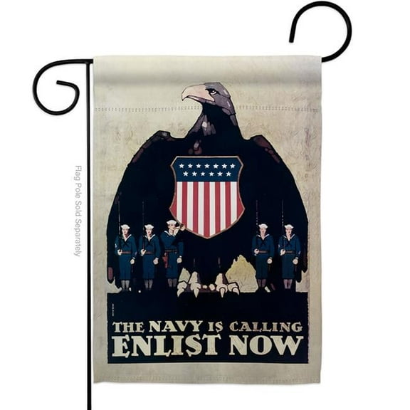 US Brotherhood G183028-BO 13 x 18.5 in. Calling Enlist Now Garden Flag with Armed Forces Navy Double-Sided Decorative Vertical Flags House Decoration Banner Yard Gift