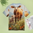 thumbnail image 4 of Farmhouse Highland Cow Funny Cattle And Flower Women's T-Shirt Short Sleeve T Shirts Tops Tee Ladies Loose T, 4 of 6
