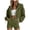 Army Green, variant on Women's Fleece Hoodie Shorts Set Long Sleeve Cropped Sweatshirt Drawstring Two Piece Tracksuit for Fall Winter Workout