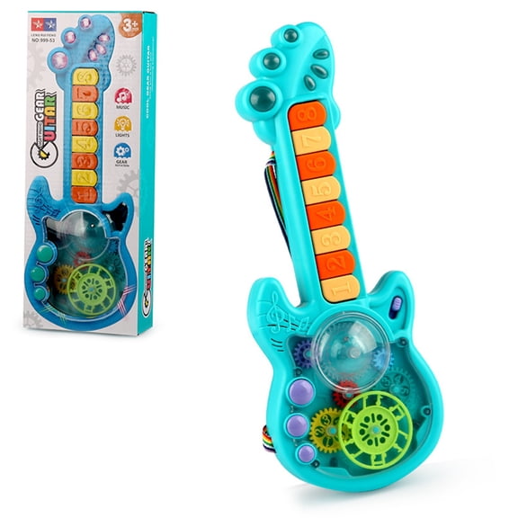 FastXmas Musical Toddler Guitar - Light and Sound Kids Electric Play Toy Guitar with Musical Keys, Volume Control, Hands-On Sensory Play for Early Childhood Development - Ages 12 Months