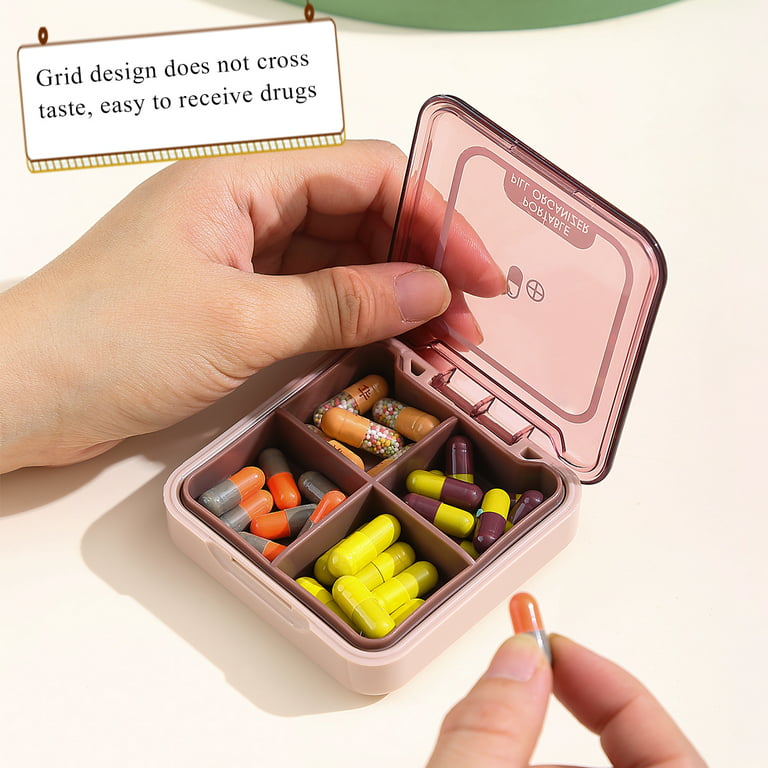 Small Pill Box, Travel Pill Case, Portable Medicine Organizer