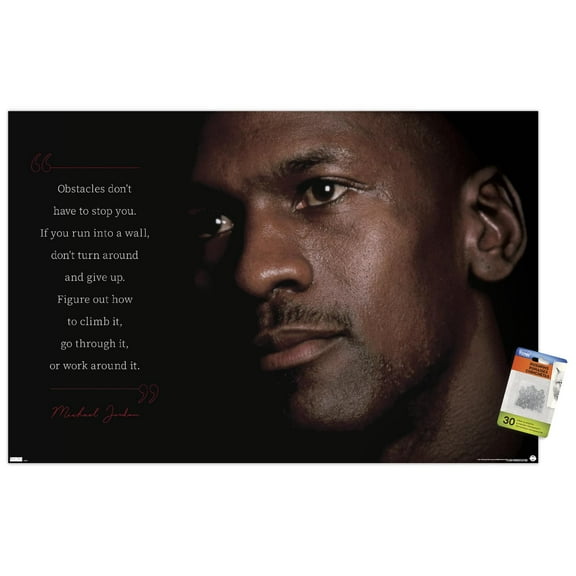 Michael Jordan - Obstacles Wall Poster with Pushpins, 22.375" x 34"