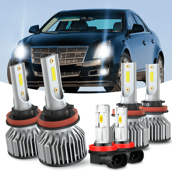 For 2008-2013 Cadillac Cts Sedan LED Headlight Bulbs High/Low Beam & Fog Light