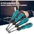 thumbnail image 5 of U Screwdriver, 4pcs CRV Steel U Fork Type Magnetic Screwdriver Multifunctional Hand Tool DIY Screwdriver Kit, 5 of 5