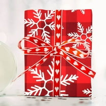FastXmas Reversible Christmas Wrapping Paper Roll, Plaid Pattern Gifts Box Wrapping Paper, Classic Red & White Gift Wrap Paper for Christmas, Holiday, Valentine's Day, Winter Party(27.5 x 19.7 Inch)