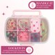 thumbnail image 5 of Paquete de 2 cajas de aperitivos estilo bento, 7 compartimentos con soporte para teléfono integrado, divisores extraíbles y contenedores de inmersión, estampado de lazo rosa, 5 of 7